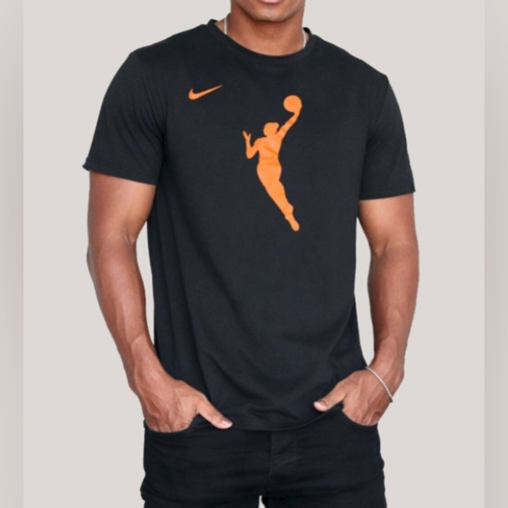 Nike Dri-Fit WNBA Basketball T-Shirt Black/Orange Men’s Sz XS New!